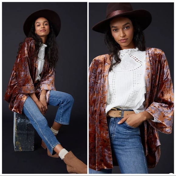 Anthropologie Sweaters - Anthropologie Esme Velvet Kimono Jacket